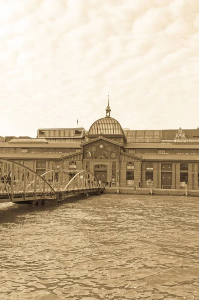 Hamburg Deutschland 2016 Fischmarkt Fischauktionshalle Hamburg Fisch Gehandelt Wird Flussblick — Stockfoto