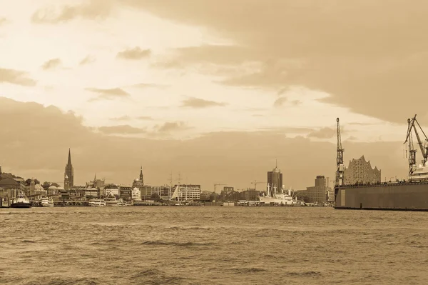 Hamburgo Alemanha Outubro 2016 Vista Pauli Piers Uma Das Principais — Fotografia de Stock