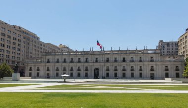 Cumhurbaşkanlığı Sarayı'La Moneda, Santiago, Şili'olarak bilinen, görünümünü. Bu Saray 1973 darbe bombalandı