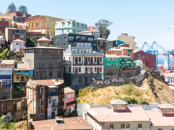 Paysage Urbain Ville Valparaiso Depuis Funiculaire Artilleria Chili Les Maisons — Photo