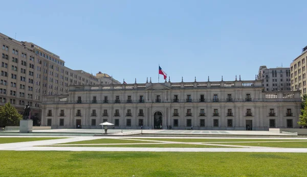 Вид Президентский Дворец Известный Монеда Сантьяго Чили Дворец Взорван Время — стоковое фото