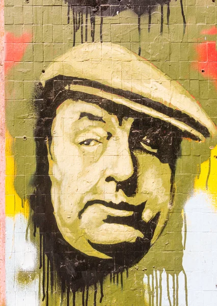Valparaiso Chile Stycznia 2018 Malowane Hołdzie Dla Pisarza Pablo Neruda — Zdjęcie stockowe