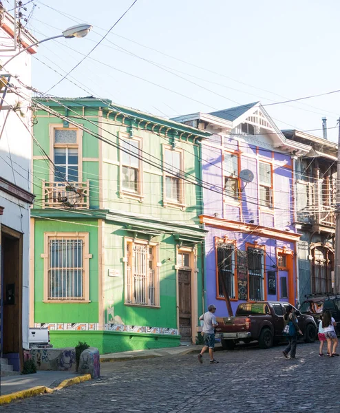 Valparaiso Chili Janvier 2018 Scène Urbaine Avec Des Gens Marchant — Photo