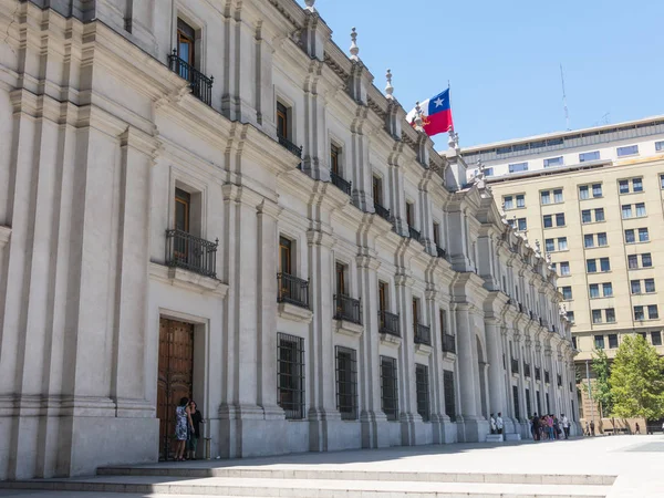 Santiago Chile Chile Stycznia 2018 Widok Pałacu Prezydenckiego Znany Jako — Zdjęcie stockowe