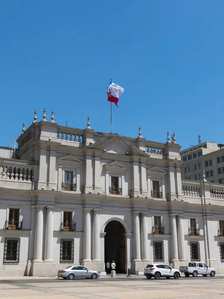 サンティアゴ 2018 モネダ サンティアゴ チリのとして知られている 大統領宮殿の眺め この宮殿は 1973 年のクーデターで爆撃されました — ストック写真
