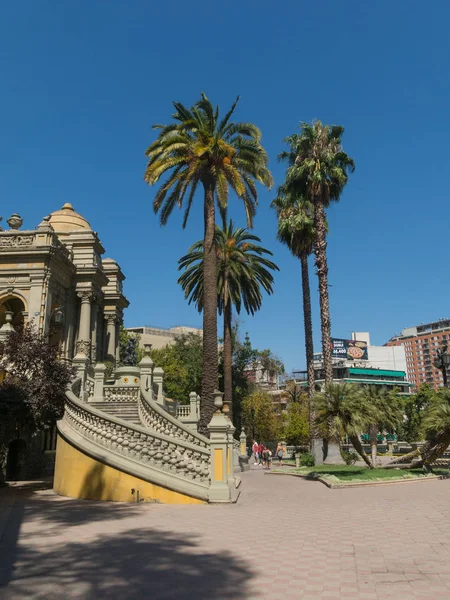 Monumental Gardens Cerro Santa Lucia Centrum Santiago Chile Bredvid Alameda — Stockfoto