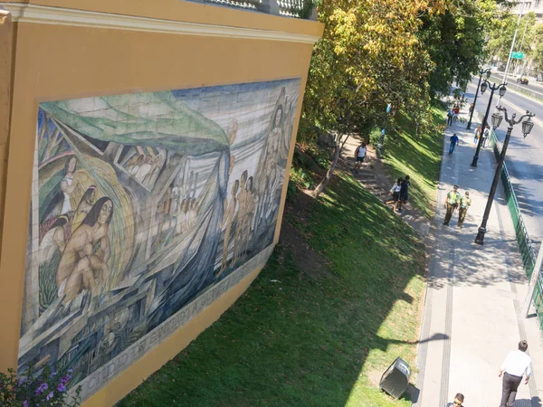 Santiago Chile Chile Stycznia 2018 Mural Hołd Dla Gabriela Mistral — Zdjęcie stockowe
