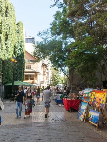 Santiago Chile Chile Enero 2018 Turistas Pasean Por Centro Santiago — Foto de Stock