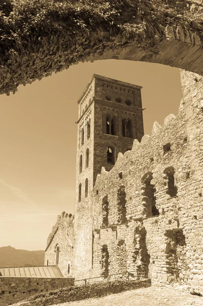 Romaanse Abdij Van Sant Pere Rodes Het Natuurpark Cap Creus — Stockfoto