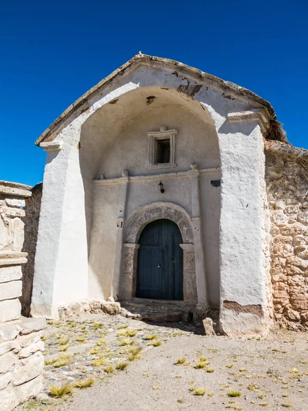 Stenkyrkan Byn Sajama Den Lilla Andinska Staden Sajama Bolivian Altiplano — Stockfoto