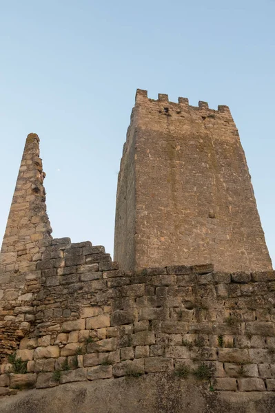 Wieży Średniowiecznego Zamku Peratallada Samym Sercu Costa Brava Baix Emporda — Zdjęcie stockowe