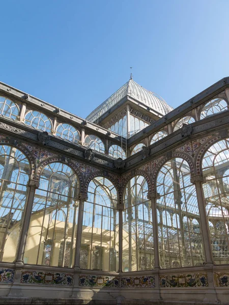 Crystal Palace Palacio Cristal Retiro Park Madrid Spain Retiro Park — Stock Photo, Image