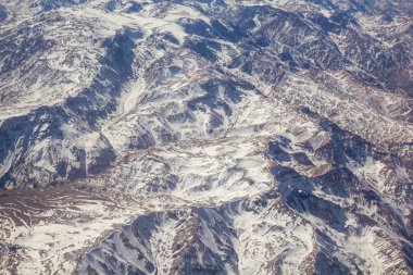 And Dağları. Havadan fotoğraf. Andes Arjantin ve Şili arasında aralığı