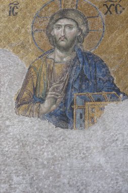 İsa Pantokrator temsili ile Mozaik. Ayasofya Soph