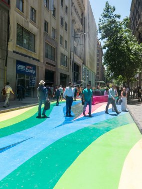 Şili vatandaşı bayrak Walk (Paseo Bandera içinde yürürken