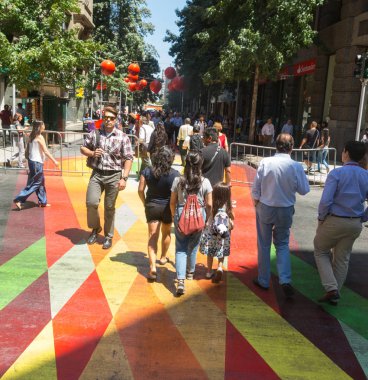 Şili vatandaşı bayrak Walk (Paseo Bandera içinde yürürken