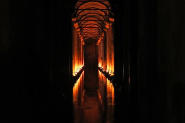 Yerebatan Sarnıcı - yeraltı su deposu. Istanbul, Tu