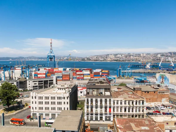 Visão geral da cidade de Valparaíso, o principal porto de Southameric — Fotografia de Stock