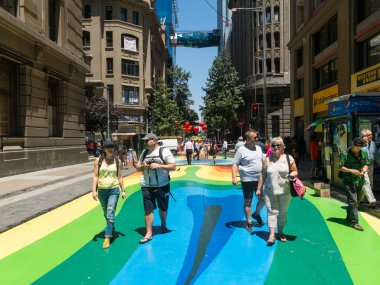 Şili vatandaşı bayrak Walk (Paseo Bandera içinde yürürken