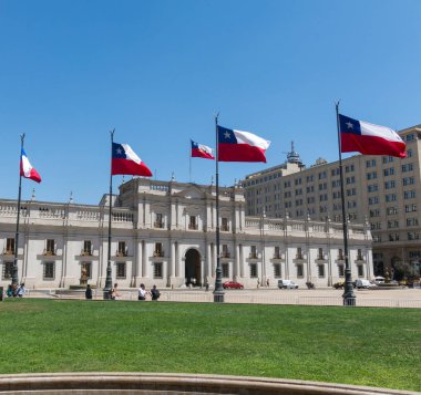 Cumhurbaşkanlığı Sarayı'La Moneda, Santiago olarak bilinen, görünümünü