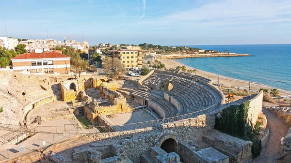 Roma şehri Tarraco'dan amfitiyatro, şimdi de Tarragona. Bu w — Stok fotoğraf