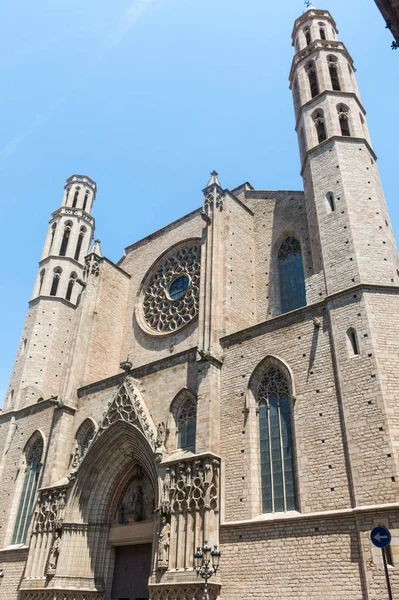 Kościół Santa Maria del Mar w dzielnicy Ribera w Barcel — Zdjęcie stockowe