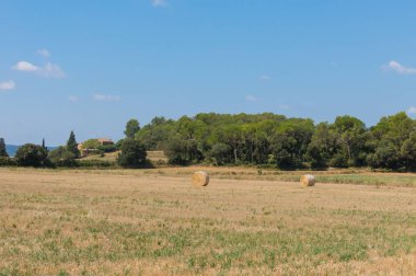 Lehçe kırsal, hasat alanları, haystacks. 