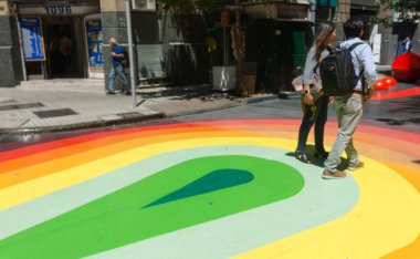 Şili vatandaşı bayrak Walk (Paseo Bandera içinde yürürken