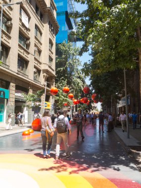 Şili vatandaşı bayrak Walk (Paseo Bandera içinde yürürken