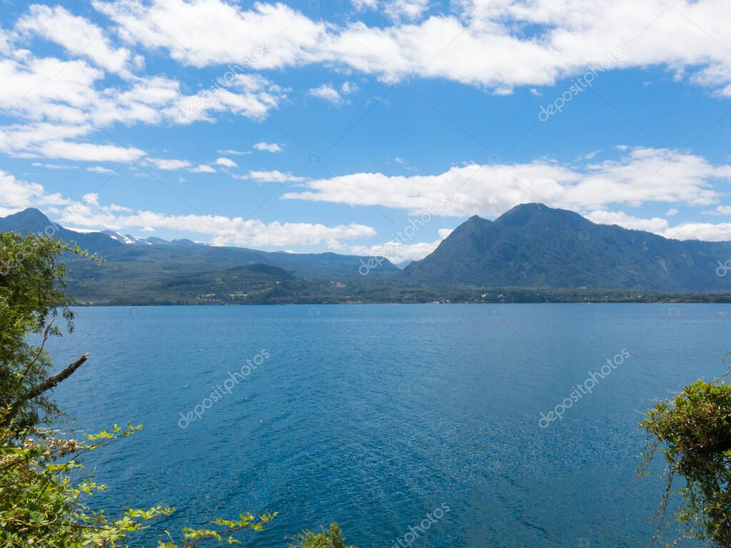 The Calafquen Lake, which straddles the border between the La Ar