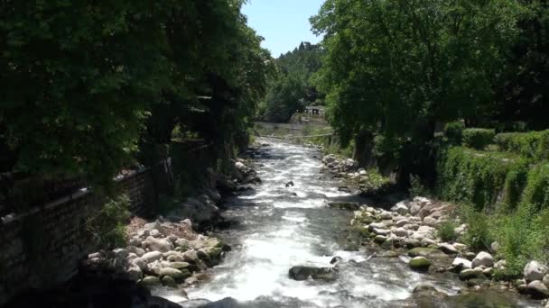 Sandanska Bistritsa Fluss Durch Die Stadt Sandanski Bulgarien — Stockvideo