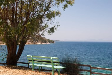 Yaz arka plan tropikal Beach İyon Denizi, Yunanistan