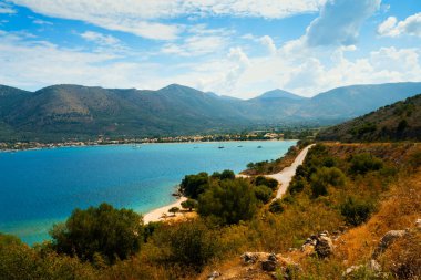 Yaz arka plan tropikal Beach İyon Denizi, Yunanistan