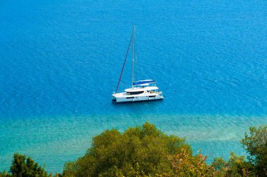 Yaz arka plan tropikal Beach İyon Denizi, Yunanistan
