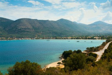 Yaz arka plan tropikal Beach İyon Denizi, Yunanistan