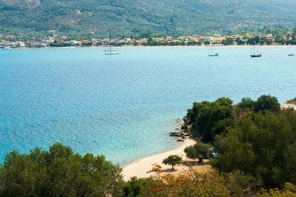Zomer Abstracte Achtergrond Van Tropisch Strand Ionische Zee Griekenland — Stockfoto