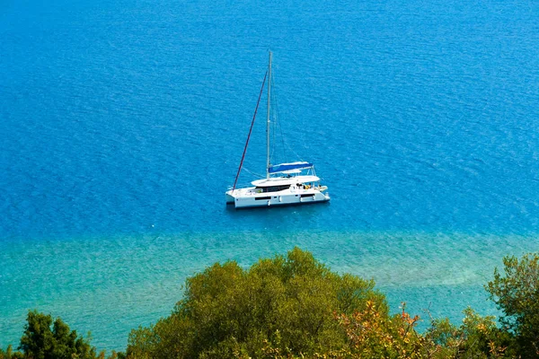 Zomer Abstracte Achtergrond Van Tropisch Strand Ionische Zee Griekenland — Stockfoto