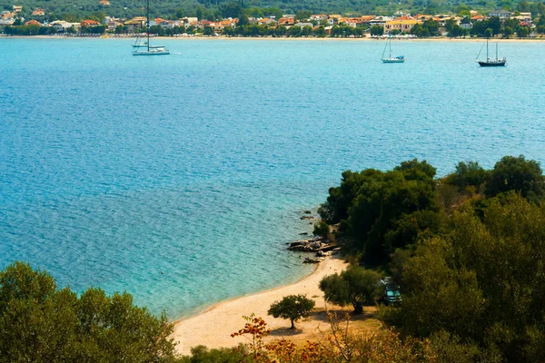 Sommer Abstrakten Hintergrund Von Tropischen Strand Ionischen Meer Griechenland Stockbild