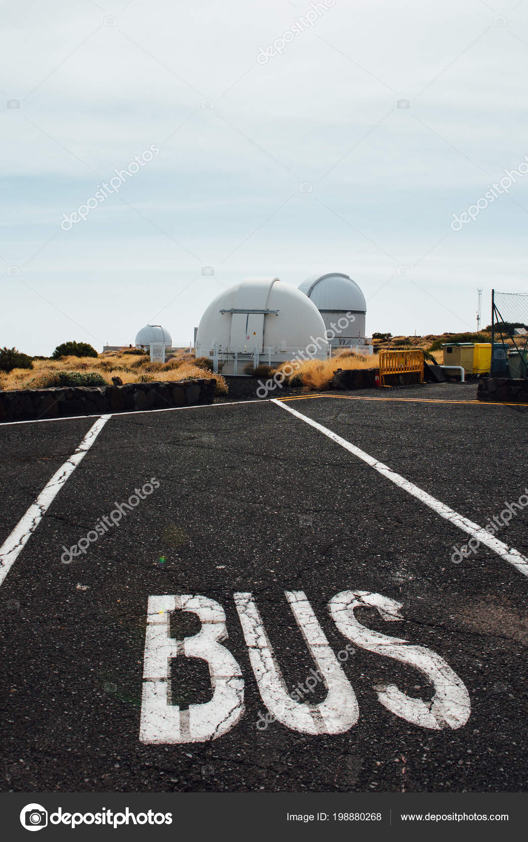 Bus Parking Teide Observatory Tenerife Canary Islands Spain — Stock Photo © nikkytok 198880268
