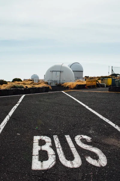 Bus Parking Teide Observatory Tenerife Canary Islands Spain — Stock Photo, Image