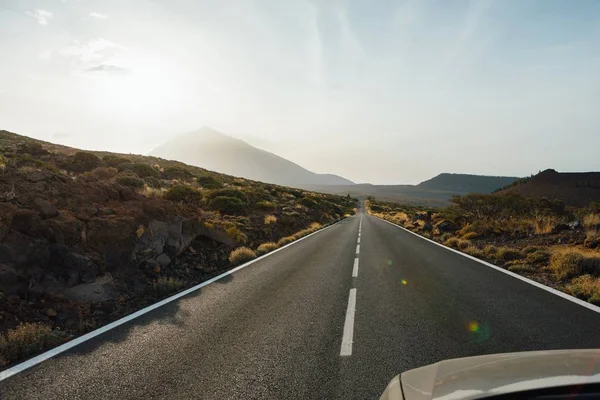 Estrada Para Vulcão Mount Teide Tenerife Espanha — Fotografia de Stock