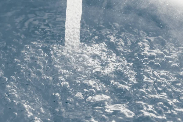 Ruisseau Eau Avec Bulles Vue Rapprochée — Photo