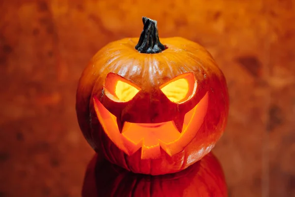 Jack Linterna Calabaza Naranja Luz Fondo Halloween — Foto de Stock