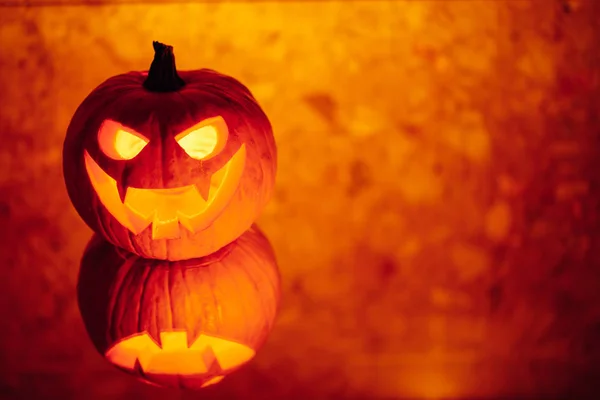 Jack Linterna Calabaza Naranja Luz Fondo Halloween — Foto de Stock