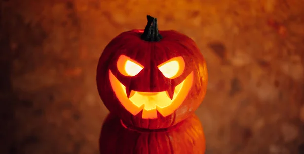 Jack Linterna Calabaza Naranja Luz Fondo Halloween — Foto de Stock