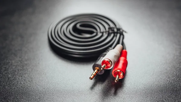 Kabel Audio Mini Jack Rca — Zdjęcie stockowe