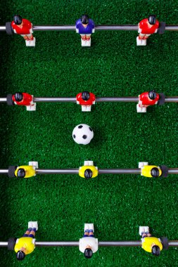 Tablo futbol futbol kicker oyunu oyuncuları, üstten görünüm