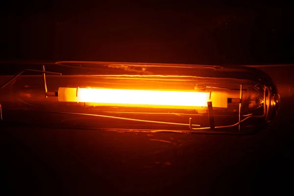 Лампа Высокого Давления Натрия Hps Оранжевый Свет — стоковое фото