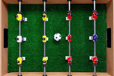 Tablo futbol futbol kicker oyunu oyuncuları, üstten görünüm