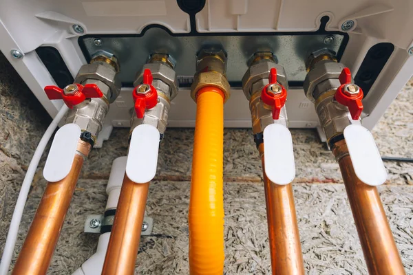 Современная Газовая Труба Автономная Система Отопления — стоковое фото